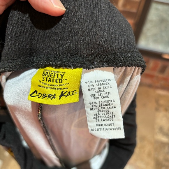 Briefly Stated Cobra Kai mens never die soft jogger lounge pants black/gray L - Picture 5 of 5